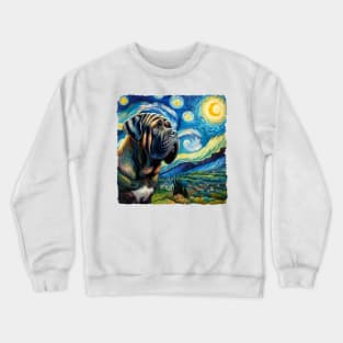 Starry Neapolitan Mastiff Dog Portrait - Pet Portrait Crewneck Sweatshirt